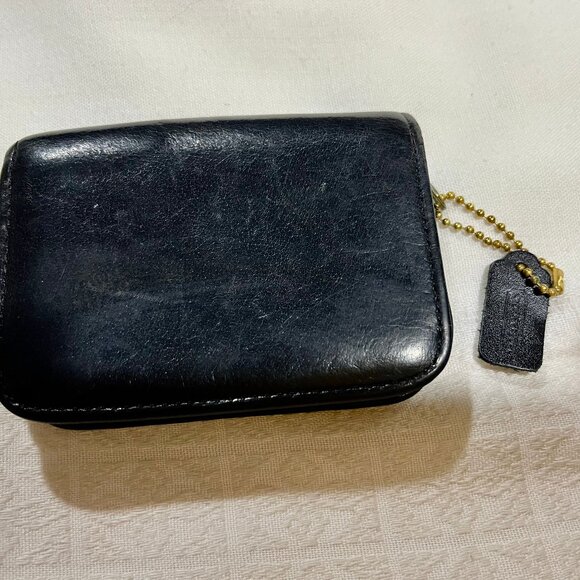 Small Polished Black Zipper Wallet by Coach - EUC - Picture 2 of 3